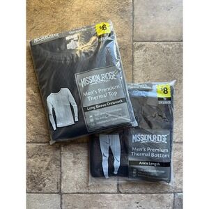 Mission Ridge Thermal long underwear Top/Shirt and Bottom/Pants 2XL Black Mens